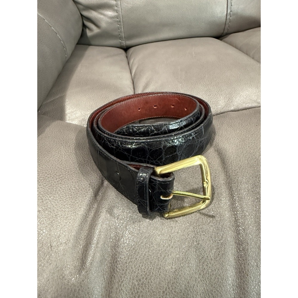 Genuine Black Alligator Belt by Kinnamon Lakeland, Florida Hand‎ Crafted In USA